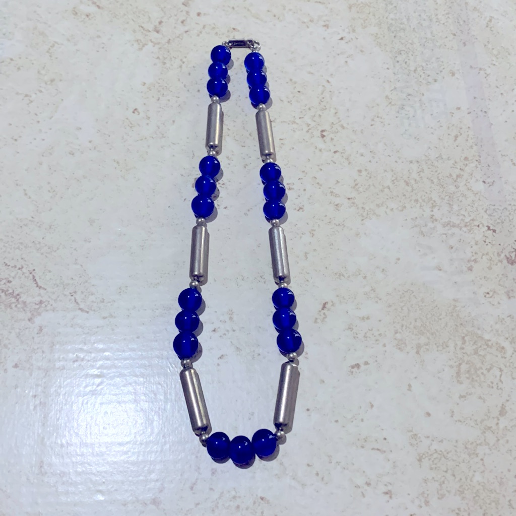 Designer Vintage Blue And Silver Necklace 45$